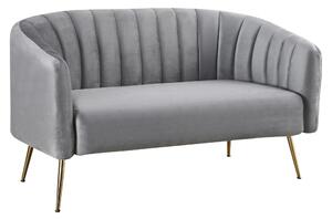 KONDELA Designový 2-sed, šedá Velvet látka/gold chrom-zlatý, BAGY