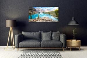 Obraz na skle Hory Jezero Příroda 120x60 cm
