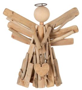 Přírodní dřevěný anděl z větviček se srdíčkem Heart branches - 32*15*30cm