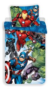 Jerry Fabrics Dětské bavlněné povlečení – Avengers Brands 02 140x200/70x90 cm
