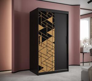 Šatní skříň Abi Santiago Barva korpusu: Černá, Rozměry: 150 cm, Dveře: Santiago + černá