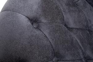 Křeslo ušák Chesterfield šedý starožitný vzhled Invicta Interior