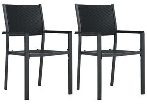 Zahradní židle 2 ks černé plast ratanový vzhled
