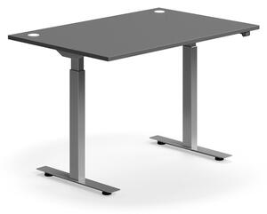 AJ Produkty Výškově nastavitelný stůl FLEXUS, 1200x800 mm, stříbrná podnož, šedá