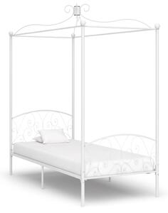 Rám postele s nebesy bílý kovový 90 x 200 cm