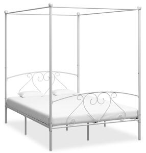 Rám postele s nebesy bílý kovový 160 x 200 cm