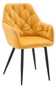 Designové křeslo, žlutá Velvet látka, VERIO NEW