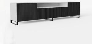 TV stolek NOEMI s nohami, 200x42x41, bílá/černá