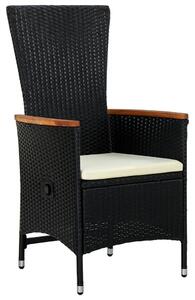 Zahradní židle 2 ks s poduškami polyratan černé
