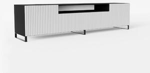 TV stolek NOEMI s nohami, 200x42x41, černá/bílá