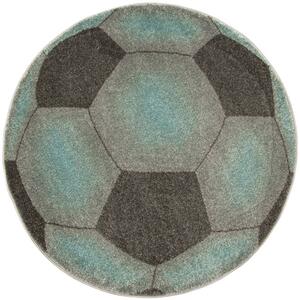 Koberec Lima G758A Football, grafitový / tyrkysový kruh