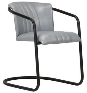 Jídelní židle 2 ks šedé pravá kůže