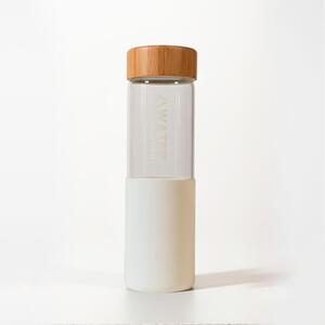 Water Revolution Skleněná láhev na pití v silikonovém obalu bílá Borosilikátové sklo, Silikon, 660 ml