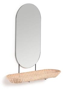 Zrcadlo s ratanovou poličkou naibi 80 x 29 cm přírodní
