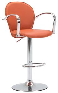 Barová stolička s područkami oranžová umělá kůže