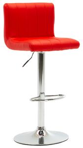 Barová stolička červená umělá kůže