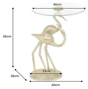 Odkládací stolek WILDLIFE CRANE 55 CM zlatý Nábytek | Doplňkový nábytek | Odkládací stolky