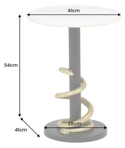 Odkládací stolek WILDLIFE SNAKE 50 CM bílý mramor Nábytek | Doplňkový nábytek | Odkládací stolky
