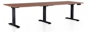 Výškově nastavitelný stůl OfficeTech Long, 240 x 80 cm, černá podnož