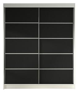 Šatní skříň LINO IV šířka 120 cm - bílá/černá