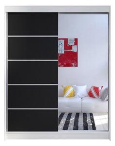 Šatní skříň CAMINO III šířka 150 cm - bílá/černá