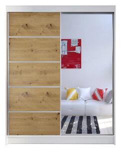 Šatní skříň CAMINO III šířka 150 cm - bílá/dub artisan