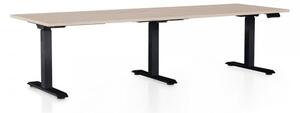 Výškově nastavitelný stůl OfficeTech Long, 240 x 80 cm, černá podnož