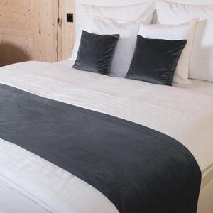 Biante Sametový přehoz/běhoun na postel Velvet Premium SVP-004 Antracitově šedý Na míru