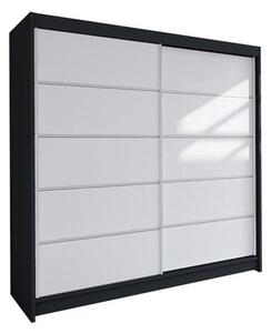 Šatní skříň TALIN IV šířka 180 cm - černá/bílá