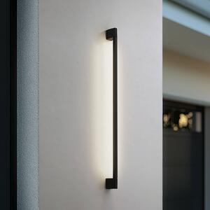 Lindby LED nástěnné světlo Neano, 120 cm, černá, kov, IP54, Černá, Hliník, Moderní