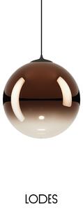 Lodes Designové závěsné LED svítidlo RANDOM SOLO, 3W, ø 23 cm, CRI90 Teplota světla: 2700K, Barva stínidla: Bronzová, Barva kabelu: černá