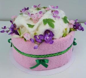 Textilní dort jednopatrový - Orchidej