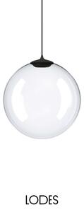 Lodes Designové závěsné LED svítidlo RANDOM SOLO, 3W, ø 23 cm, CRI90 Teplota světla: 2700K, Barva stínidla: Transparentní, Barva kabelu: černá
