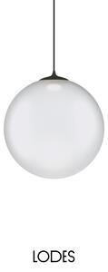 Lodes Designové závěsné LED svítidlo RANDOM SOLO, 3W, ø 23 cm, CRI90 Teplota světla: 2700K, Barva stínidla: Sněhově bílá, Barva kabelu: černá