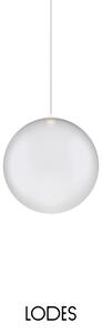 Lodes Designové závěsné LED svítidlo RANDOM SOLO, 1W, ø 18 cm, CRI90 Teplota světla: 2700K, Barva stínidla: Sněhově bílá, Barva kabelu: transparentní