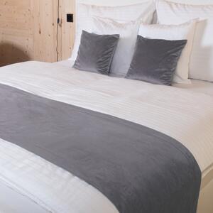Biante Sametový přehoz/běhoun na postel Velvet Premium SVP-013 Šedý Na míru