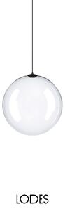 Lodes Designové závěsné LED svítidlo RANDOM SOLO, 1W, ø 18 cm, CRI90 Teplota světla: 2700K, Barva stínidla: Transparentní, Barva kabelu: černá