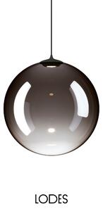 Lodes Designové závěsné LED svítidlo RANDOM SOLO, 3W, ø 28 cm, CRI90 Teplota světla: 2700K, Barva stínidla: Kouřová, Barva kabelu: černá