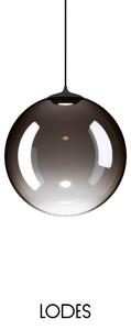 Lodes Designové závěsné LED svítidlo RANDOM SOLO, 3W, ø 23 cm, CRI90 Teplota světla: 3000K, Barva stínidla: Kouřová, Barva kabelu: černá