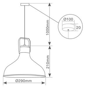 Designové závěsné svítidlo Barum na 1 žárovku E27 max 60W délka 1m, barva měď, 3 roky zár