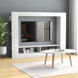 TV stolek bílý s vysokým leskem 152 x 22 x 113 cm dřevotříska