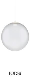 Lodes Designové závěsné LED svítidlo RANDOM SOLO, 3W, ø 23 cm, CRI90 Teplota světla: 2700K, Barva stínidla: Sněhově bílá, Barva kabelu: transparentní