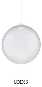 Lodes Designové závěsné LED svítidlo RANDOM SOLO, 3W, ø 28 cm, CRI90 Teplota světla: 2700K, Barva stínidla: Sněhově bílá, Barva kabelu: transparentní
