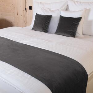 Biante Sametový přehoz/běhoun na postel Velvet Premium SVP-017 Tmavě šedý 50x140 cm