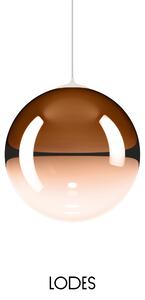 Lodes Designové závěsné LED svítidlo RANDOM SOLO, 3W, ø 28 cm, CRI90 Teplota světla: 2700K, Barva stínidla: Oranžová, Barva kabelu: transparentní