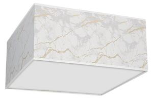 Stropní svítidlo Senso Square, 1x bílé/zlaté textilní stínítko, (bílé plexisklo), (40 cm)