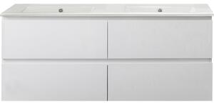 CERANO - Koupelnová skříňka pod umyvadlo Carole - bílá matná - 120 cm