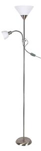 Rabalux 4064 ACTION - Stojací lampa s bodovkou na čtení v satinovaném chromu, 1 x E27 + 1x E14, 178cm (Stojací čtecí lampa do obýváku )