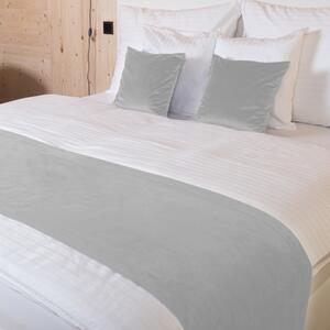 Biante Sametový přehoz/běhoun na postel Velvet Premium SVP-027 Světle šedý 50x260 cm