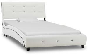 Postel s matrací bílá umělá kůže 90 x 200 cm